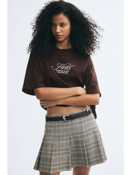H&M - Women Brown Oversized Printed T-Shirt