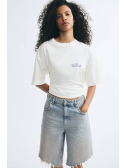 H&M - Women White Oversized printed T-shirt