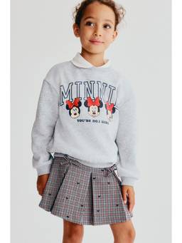 H&M - Girls Grey Printed Brushed-Inside Sweatshirt