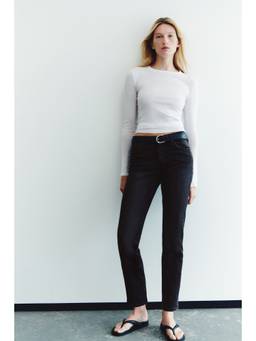 H&M - Women Black Straight Regular Waist Jeans