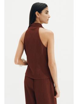 H&M - Women Brown Textured Wrap Top