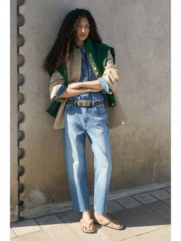 H&M - Women Blue Mom Regular Waist Ankle Jeans