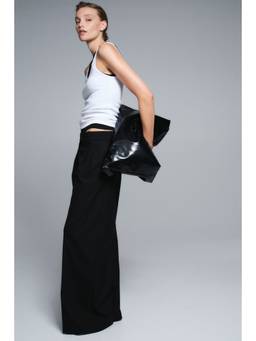 H&M - Women Black Wide Tailored Trousers