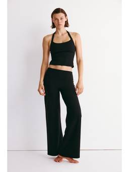 H&M - Women Black Wide Trousers With Softmove
