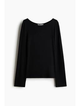H&M - Women Black Long-Sleeved Fine-Knit Top