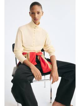 H&M - Women Yellow Fine-Knit Turtleneck Jumper