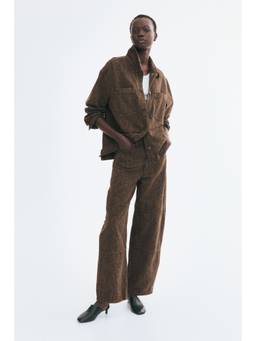 H&M - Women Brown Cotton Denim Overshirt