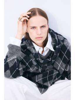 H&M - Women Grey Scarf-Detail Jumper