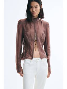 H&M - Women Purple Fitted Shoulder-Pad Blouse