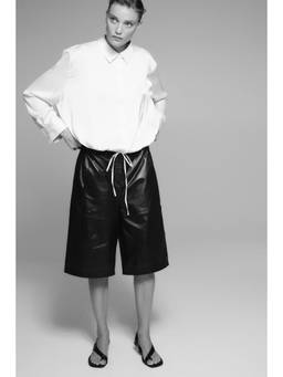 H&M - Women White Drawstring-Detail Satin Twill Shirt