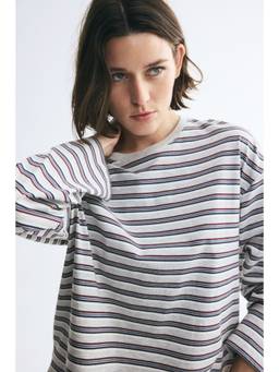 H&M - Women Grey Long-Sleeved Cotton T-Shirt