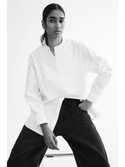 H&M - Women White Bib-Front Cotton Shirt