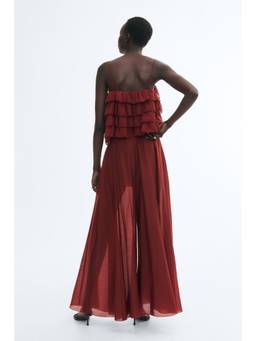 H&M - Women Red Oversized Lyocell-Blend Pant