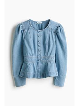 H&M - Women Blue Peplum Denim Jacket