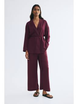 H&M - Women Maroon Relaxed-Fit Tailored Pant