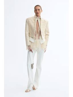 H&M - Women White Embroidery-Detail Jacket