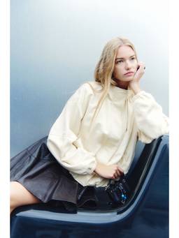 H&M - Women Yellow Balloon-Sleeved Funnel-Collar Jacket
