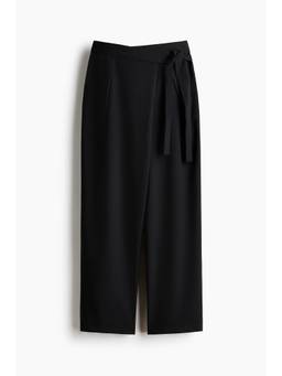 H&M - Women Black Wrap-Detail Trousers