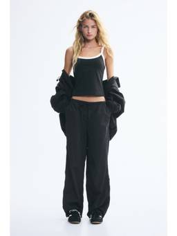 H&M - Women Black Nylon Parachute Joggers
