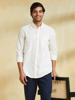 Fabindia - White Cotton Regular Shirt