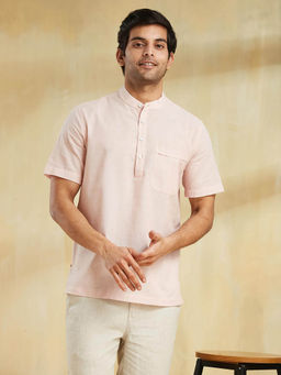 Fabindia - Pink Cotton Mid Placket Shirt