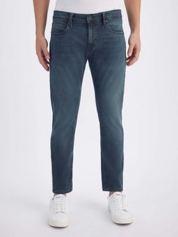 Pepe Jeans - Men's Blue Mid Rise Skinny Ankle Length Structured Jeans