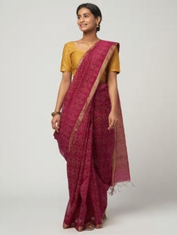 Fabindia - Cotton Silk Block Printed Sari