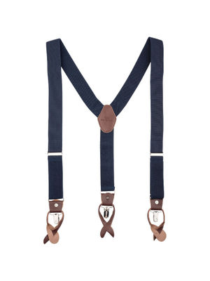 Buy The Tie Hub Gentry Navy Blue With Brown Y Back Suspender Online