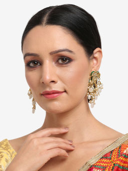 Ruby Raang Studio - Dusk Dew Kundan with Clear Stone Earrings