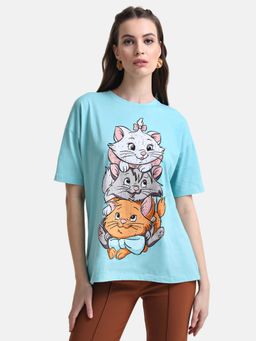 Kazo - Turquoise Aristocats Disney Printed Long T-Shirt