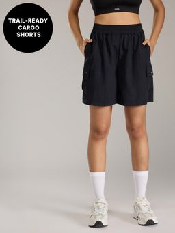 Kica - GoLite Outdoor Cargo Shorts with Crushed Texture Fabric KIC401-Navy Blue