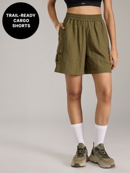 Kica - GoLite Outdoor Cargo Shorts with Crushed Texture Fabric KIC401-Olive