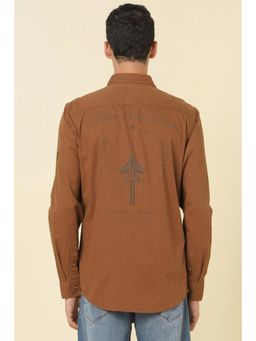 Allen Solly - Men Brown Graphic Printed Full Sleeves Casual Shirt