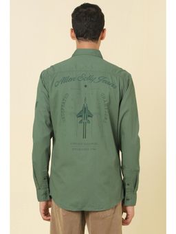 Allen Solly - Men Green Graphic Printed Full Sleeves Casual Shirt