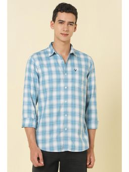 Allen Solly - Men Light Blue Checks Full Sleeves Casual Shirt
