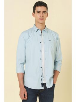 Allen Solly - Men Light Blue Solid Full Sleeves Casual Shirt