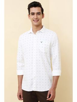 Allen Solly - Men White Printed Full Sleeves Casual Shirt