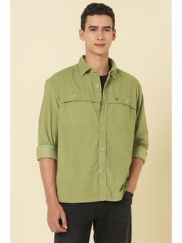 Allen Solly - Men Olive Solid Full Sleeves Casual Shirt