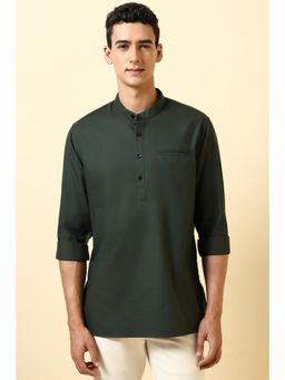 Allen Solly - Men Green Slim Fit Solid Full Sleeves Casual Shirt
