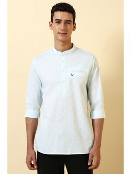 Allen Solly - Men Light Blue Slim Fit Print Full Sleeves Casual Shirt