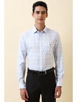 Allen Solly - Men Blue Checks Full Sleeves Formal Shirt