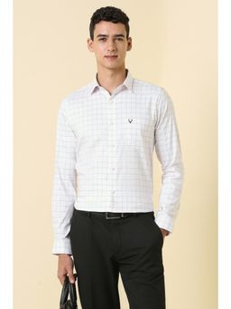 Allen Solly - Men White Checks Full Sleeves Formal Shirt