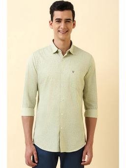 Allen Solly - Men Light Yellow Printed Full Sleeves Casual Shirt