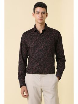 Allen Solly - Men Black Floral Printed Full Sleeves Formal Shirt