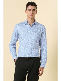 Allen Solly - Men Light Blue Floral Printed Full Sleeves Formal Shirt