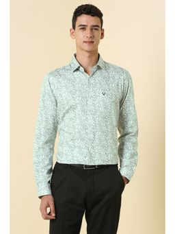 Allen Solly - Men Green Floral Printed Full Sleeves Formal Shirt