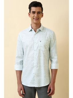 Allen Solly - Men Light Blue Slim Fit Printed Full Sleeves Casual Shirt