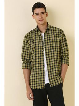 Allen Solly - Men Yellow Checks Full Sleeves Casual Shirt