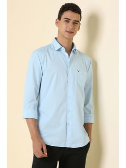 Allen Solly - Men Light Blue Solid Full Sleeves Casual Shirt