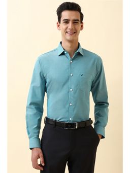 Allen Solly - Men Light Blue Textured Full Sleeves Formal Shirt